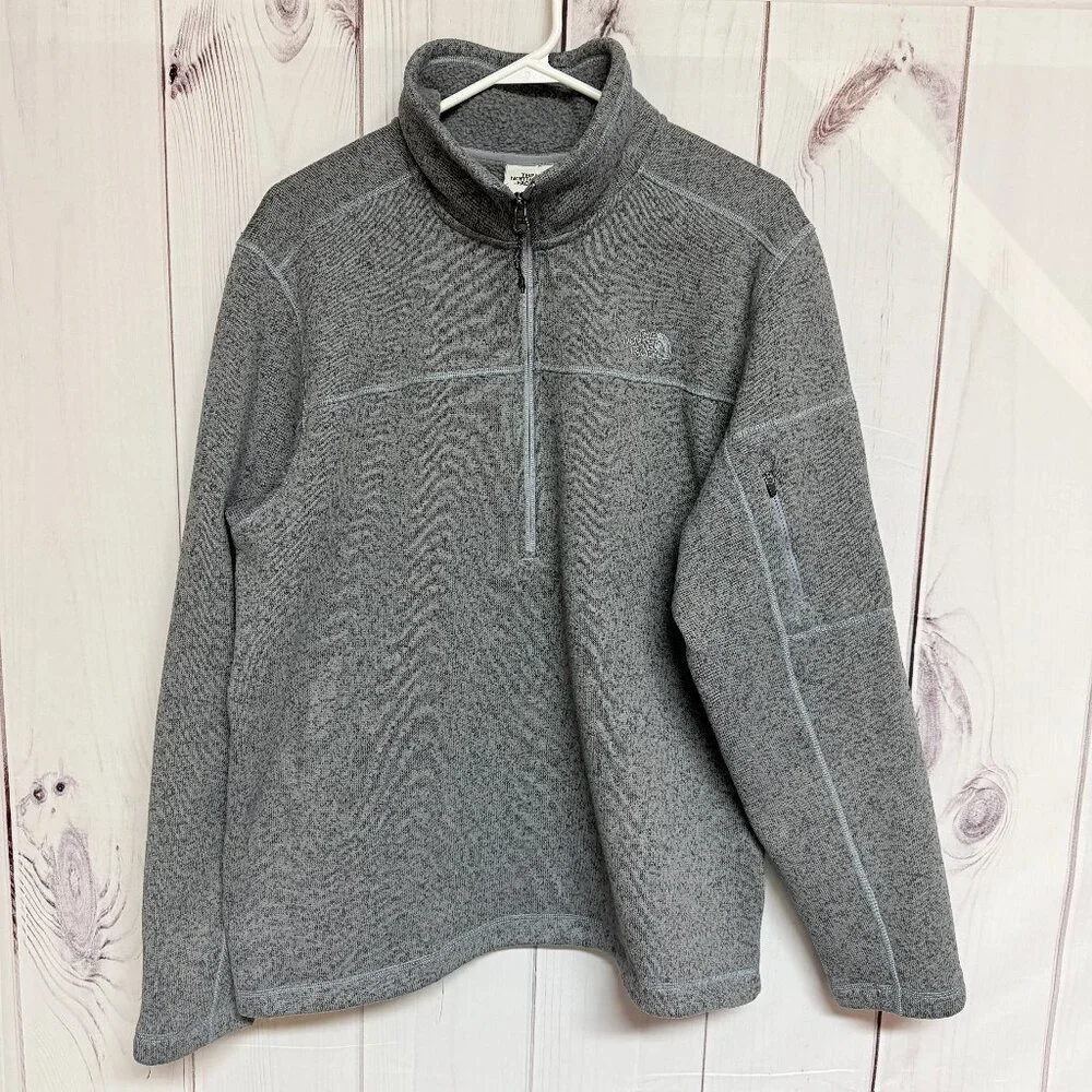 The North Face Men’s‎ Gordon Lyons 1/2 Zip Pullover Large Gray Heather EUC